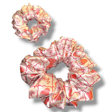 Load image into Gallery viewer, Strawberries and Bows Satin Scrunchie