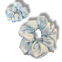 Load image into Gallery viewer, The Lady in Silver Satin Scrunchie
