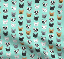 Load image into Gallery viewer, Frenchie faces Satin Scrunchie