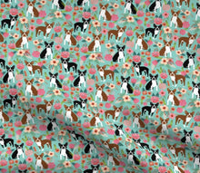 Load image into Gallery viewer, Boston Terrier floral Satin Scrunchie