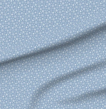 Load image into Gallery viewer, Snowflakes on Baby Blue Satin Scrunchie