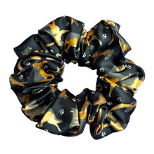 Load image into Gallery viewer, German Shepherd on black Satin Scrunchie