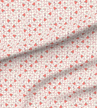 Load image into Gallery viewer, Strawberries and Bows Satin Scrunchie