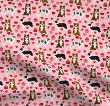 Load image into Gallery viewer, Valentines day Border Collies Satin Scrunchie
