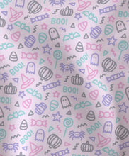 Load image into Gallery viewer, Halloween doodle Satin Scrunchie

