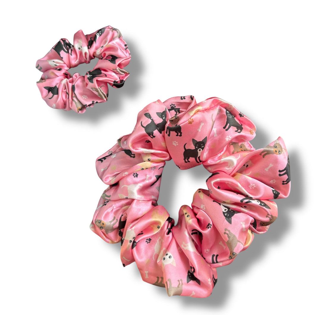 Short hair Chihuahua Satin Scrunchie