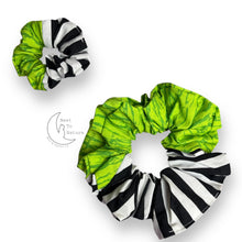 Load image into Gallery viewer, Green beetlejuice scrunchie
