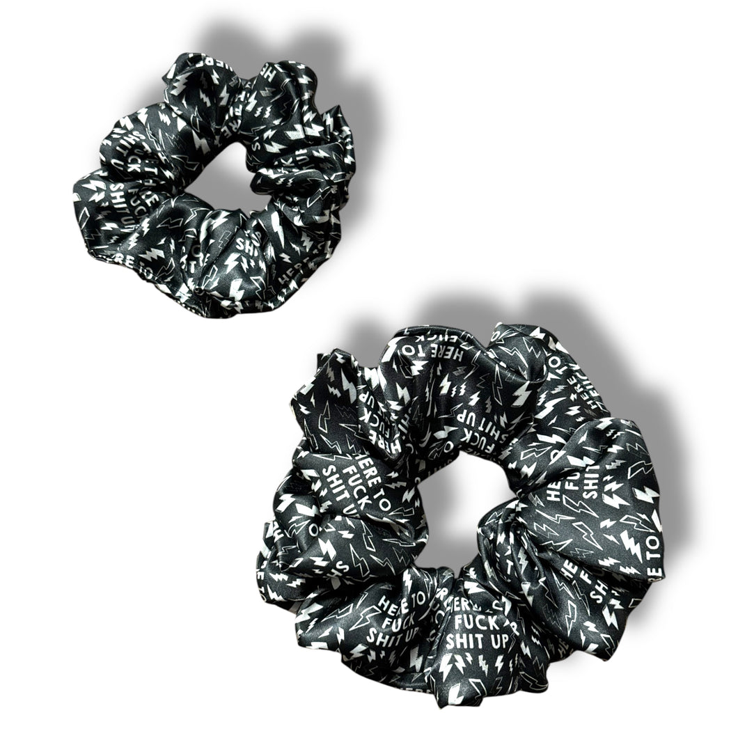 Here to fuck shit up Satin Scrunchie