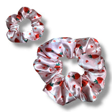 Load image into Gallery viewer, Strawberry Blossom Satin Scrunchie

