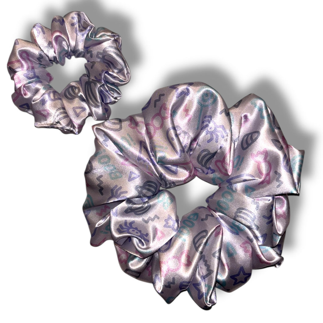 Halloween doodle Satin Scrunchie